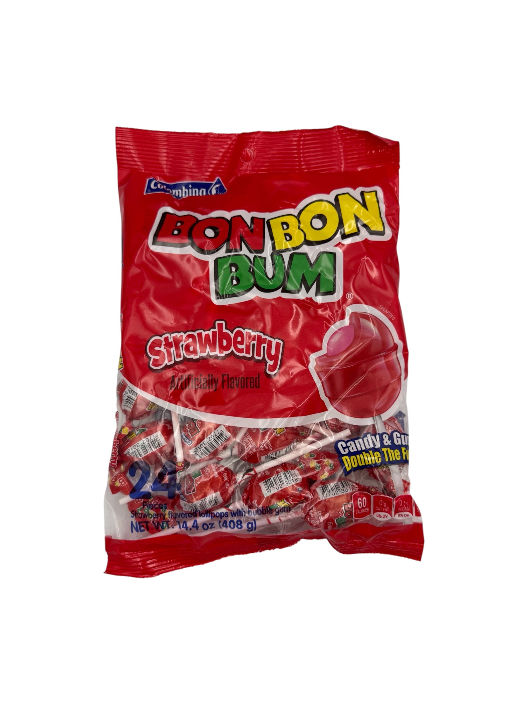 Colombina - Bon Bon Bum Strawberry Lolipops - 408g – Latimex Market