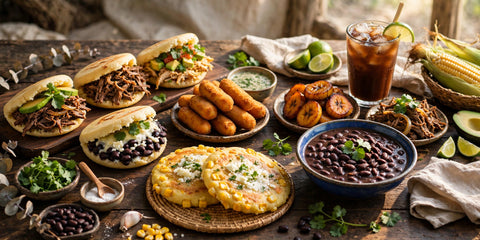 Venezuelan foods: arepas, tequenos, cachapas