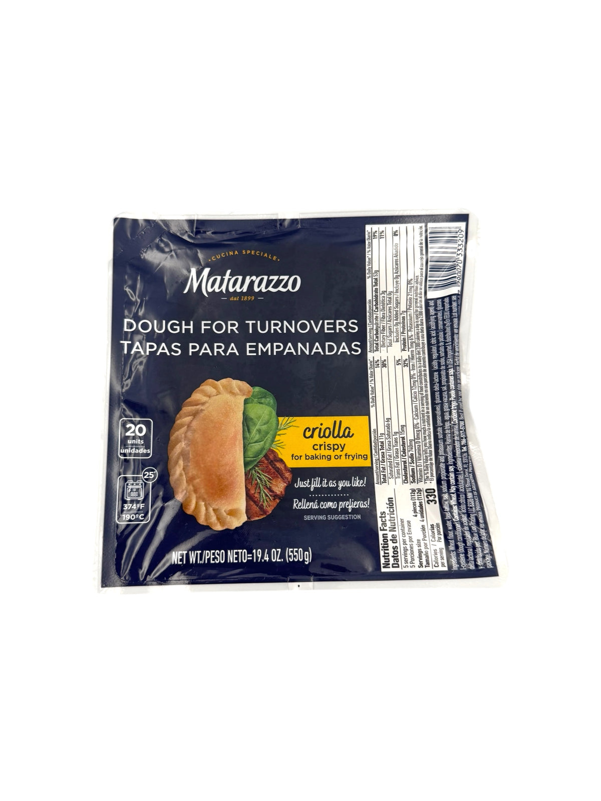 Matarazzo - Criolla Crispy Empanada Discs - 550g (20 discs)