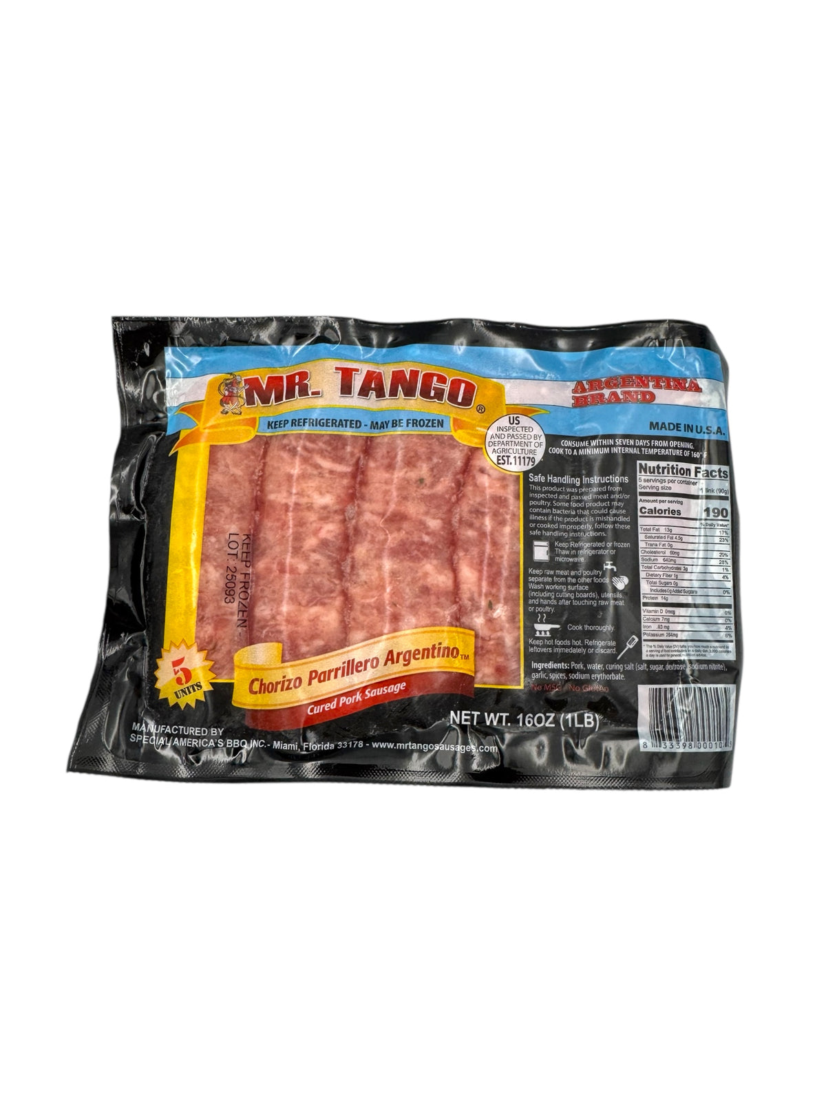 Mr. Tango - Argentine Cured Pork Sausage - 16oz