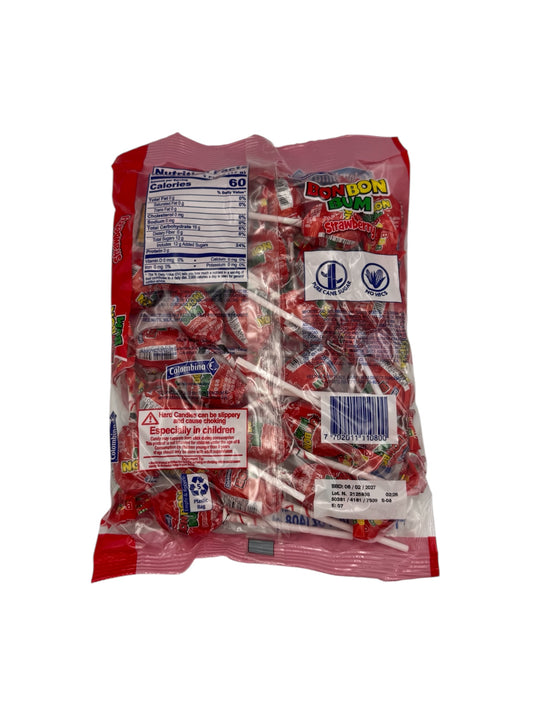 Colombina - Bon Bon Bum Strawberry Lolipops - 408g