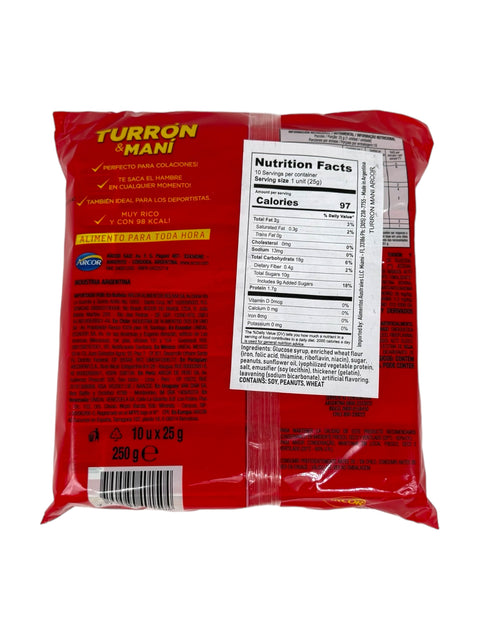 Arcor Turron y Mani (back image)