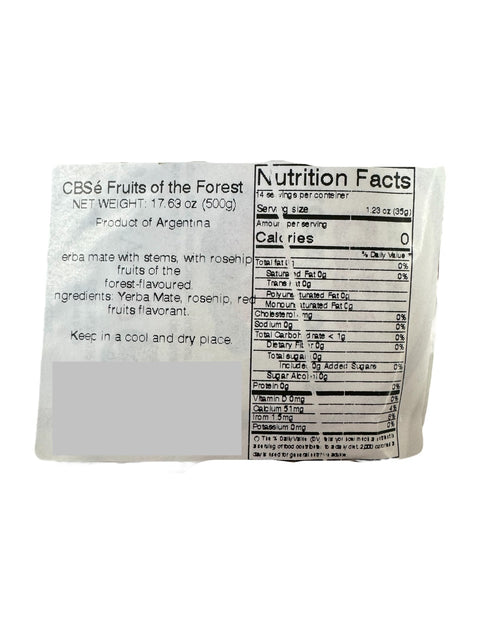 CBSe Frutos del Bosque Yerba Mate (back image)
