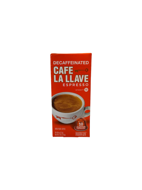 Cafe La Llave Decaffeinated Nespresso Pods - 10ct Front