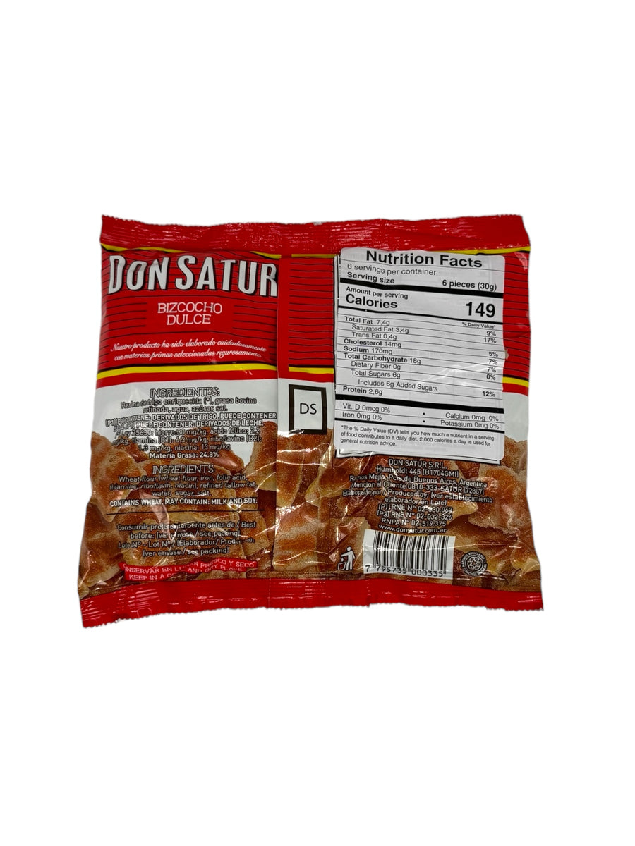 Don Satur Bizcocho Dulce (back image)
