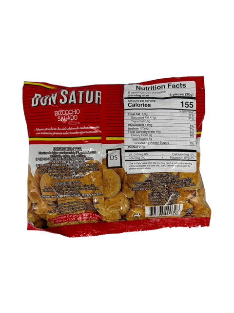 Don Satur Bizcocho Salado (back image)