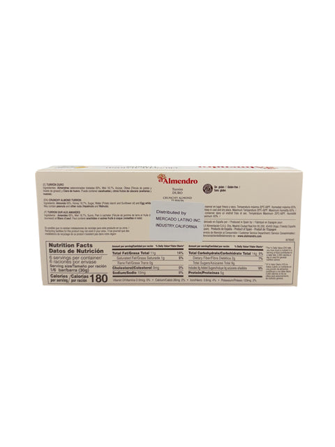 El Almendro Turron Duro - 200g Back