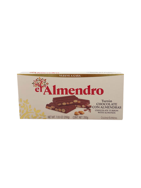 El Almendro Turron de Chocolate con Almendras - 200g Front
