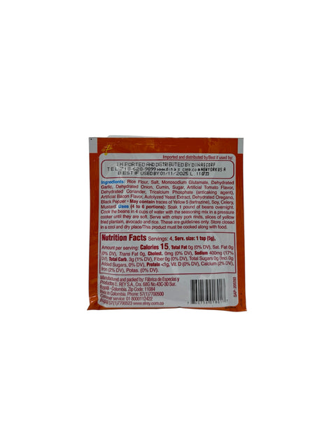 El Rey Beans Seasoning Mix - 20g Back