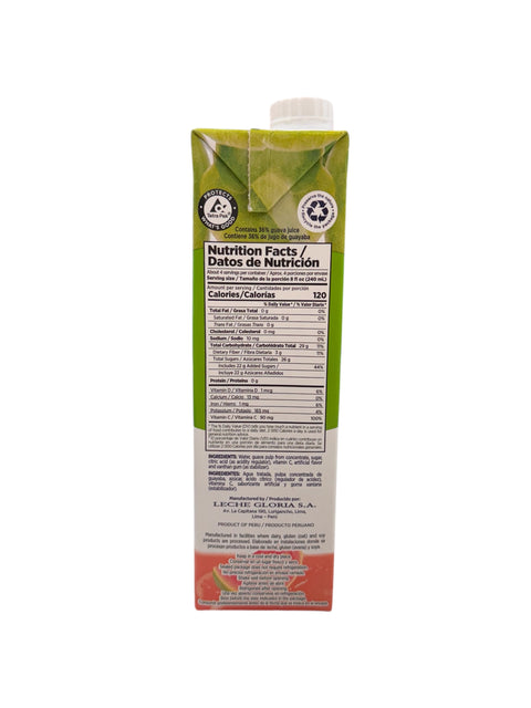 Gloria Guava Juice - 1L Nutri Facts