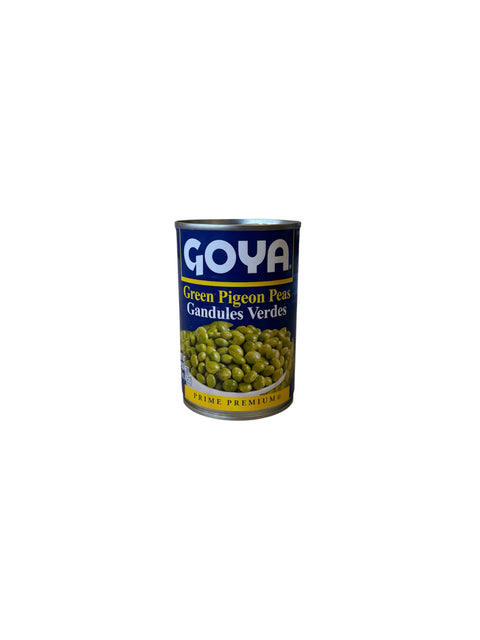 Goya Green Pigeon Peas Gandules Verdes - 15oz Front