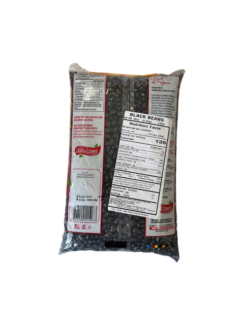 Grao de Campo Feijao Preto Black Beans - 1kg Back