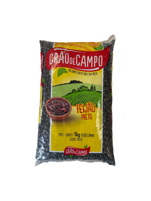 Grao de Campo Feijao Preto Black Beans - 1kg Front