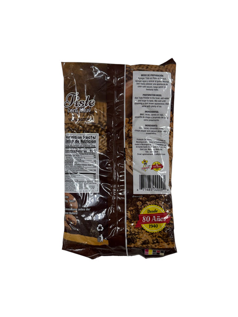El Caracol Tiste 340g - back with ingredients, preparation and nutrition facts