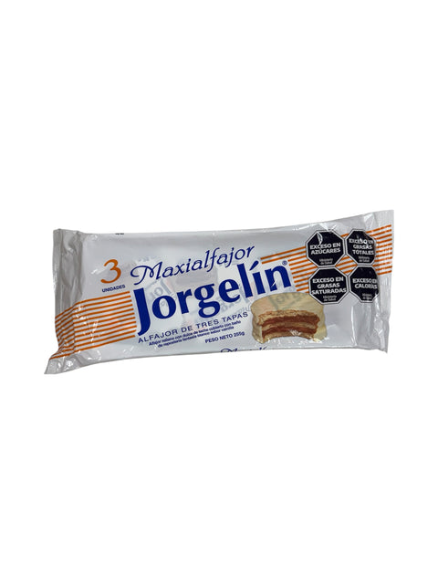 Jorgelín Maxialfajor Blanco Triple Layer Alfajores with Dulce de Leche - 3 Pack (255g) front