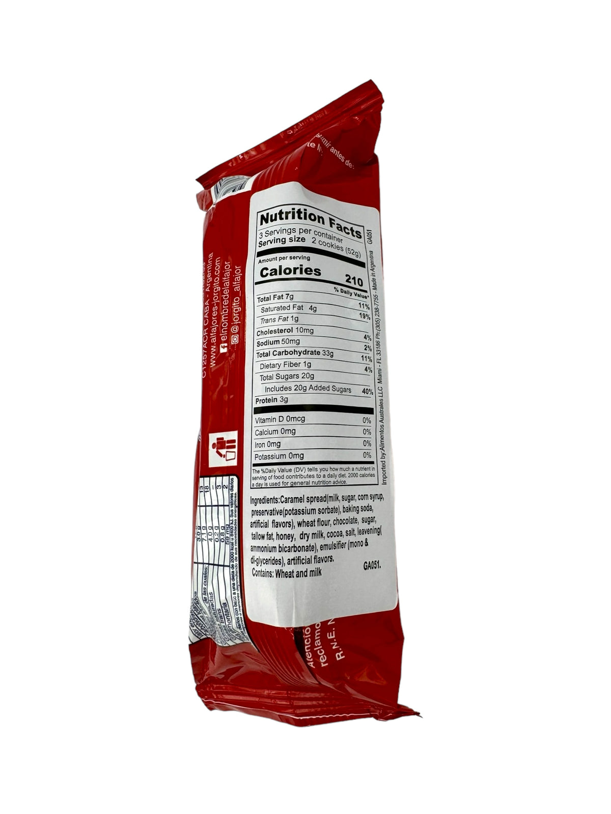 Jorgito Alfajorcitos Chocolate (back image)