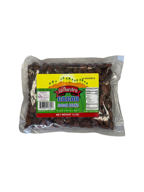 La Nuestra Cacao Cocoa Beans - 12oz Front