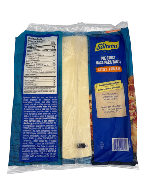La Saltena Criollas Crispy Pie Crust Back