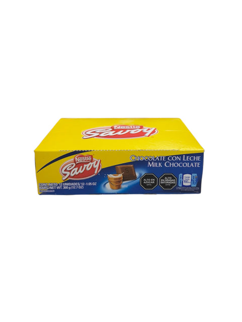 Nestle Savoy Milk Chocolate - 12 units (360g) Front