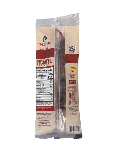 Palacios Spicy Spanish Chorizo - 7.9oz Back
