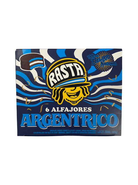 Rasta Argentrico Alfajores (Dulce de Leche & Merengue) - 6 Pack (600g) front