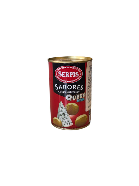 Serpis Green Olives Stuffed with Bleu Cheese - 130g Front