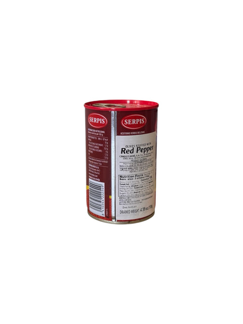 Serpis Green Olives Stuffed with Red Peppers - 130g Back