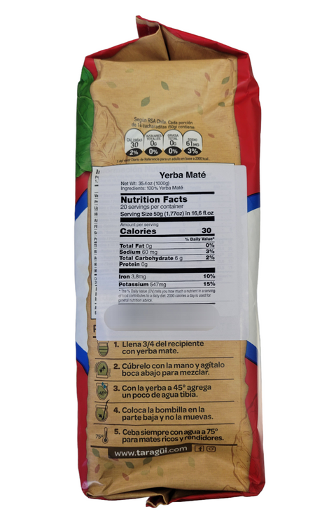 Taragui Yerba Mate con Palo (side image)