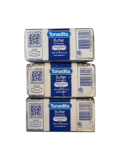 Tonadita Unsalted Butter - 3pk Front