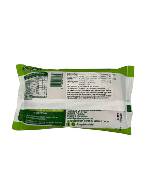 Vegetalex Soy Patties with Spinach and Chard Back