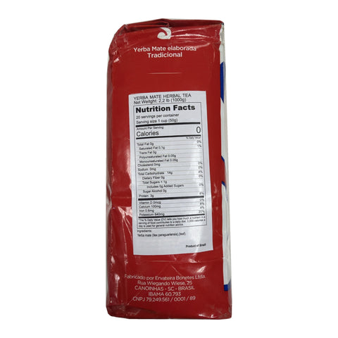 Yerba Sara tradicional 1 kg nutrition facts